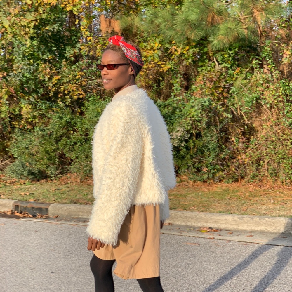 White Faux Fur Coat - Picture 4 of 4